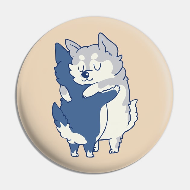 Husky Hugs Pin by huebucket