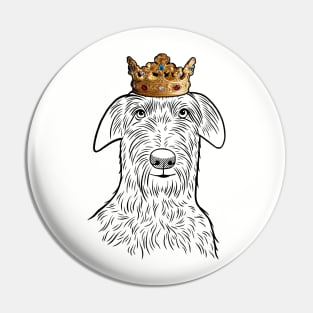 Scottish Deerhound Dog King Queen Wearing Crown Pin