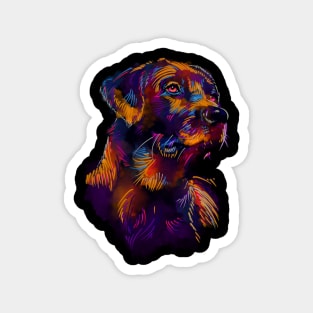 Dog watercolor line art Magnet