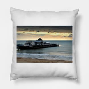 Bournemouth Pier And Beach Dorset England Pillow