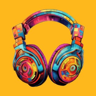 Retro Hip Hop 3D Headset. T-Shirt