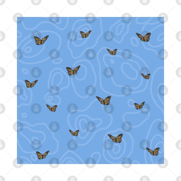 Blue Butterflies by Wandering Octopus Designs