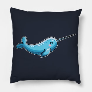 Kawaii Cute Narwhal Pillow