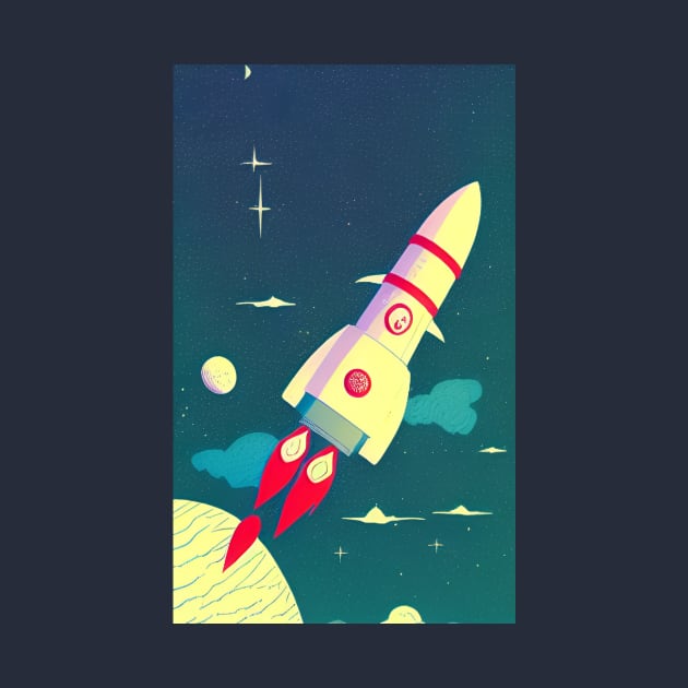 Rocketship artwork by Gaspar Avila