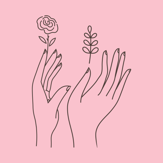 Outline hands with flowers by Artomino