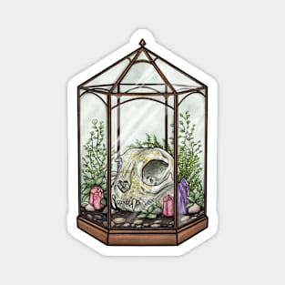 Cat Skull Terrarium Magnet