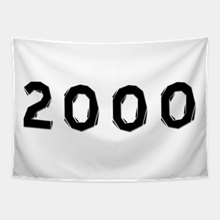 2000 year | simple black Tapestry