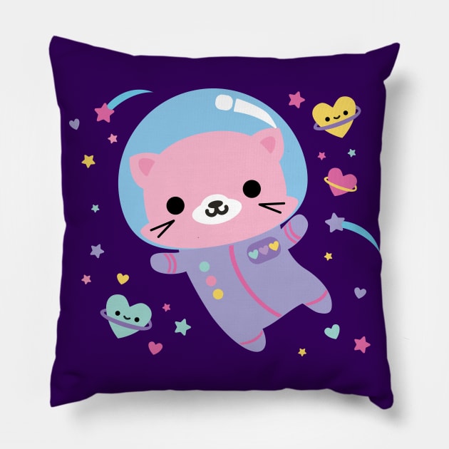 Kitty in Space Pillow by BoredInc