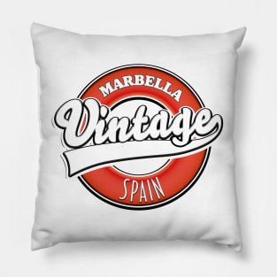 Marbella Spain vintage logo Pillow