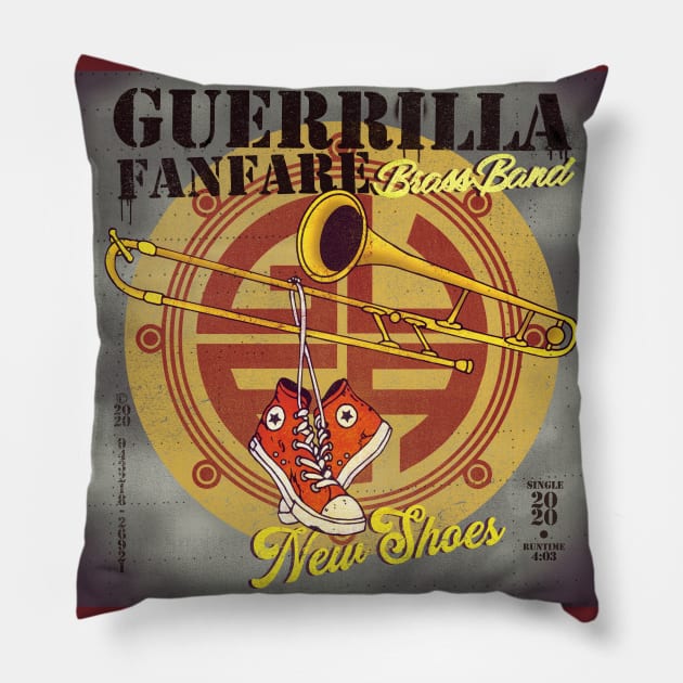 New Shoes Single Album Art Pillow by Guerrilla Fanfare Brass