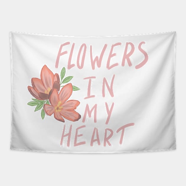 Flowers in my heart Tapestry by EvilDeas