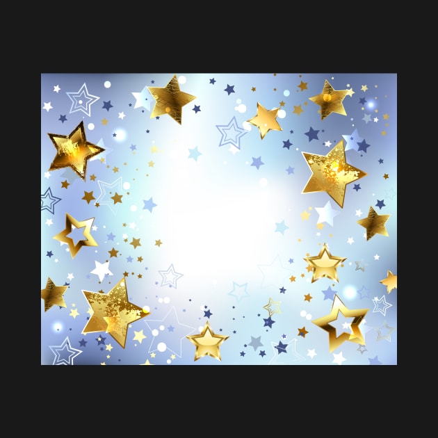 Blue Background with Gold Stars by Blackmoon9