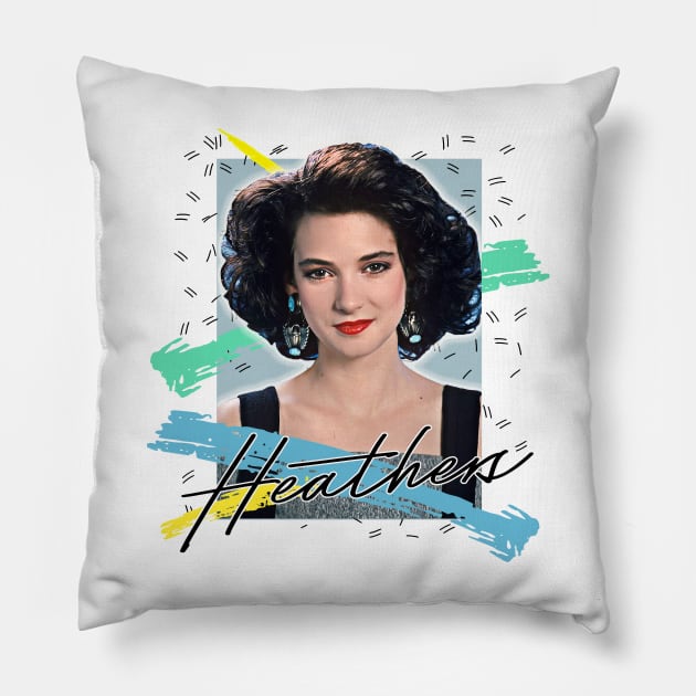 Heathers / Retro 1980s Aesthetic Fan Art Pillow by DankFutura