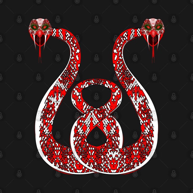 Snakey - Eight Siamese Serpent by geodesyn