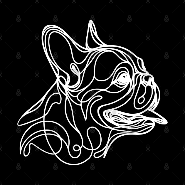 French bulldog monoline black, my best buddy, cute pet, Frenchie lovers or owners, dog lovers by Collagedream