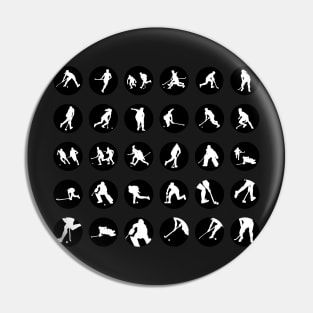 Field Hockey Icon Stickers Pin