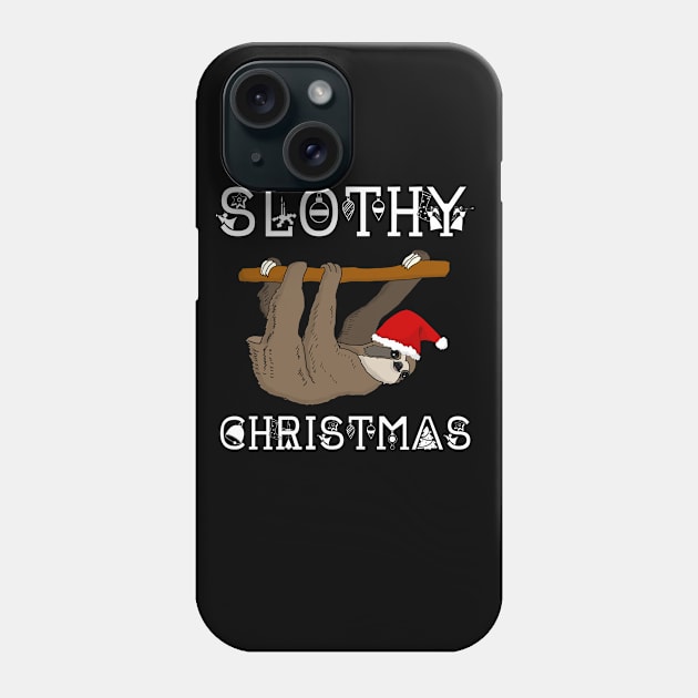 Santa Sloth Slothy Christmas Funny Gift Phone Case by Merchweaver