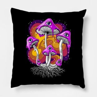 Psychedelic Psilocybin Mushrooms Pillow