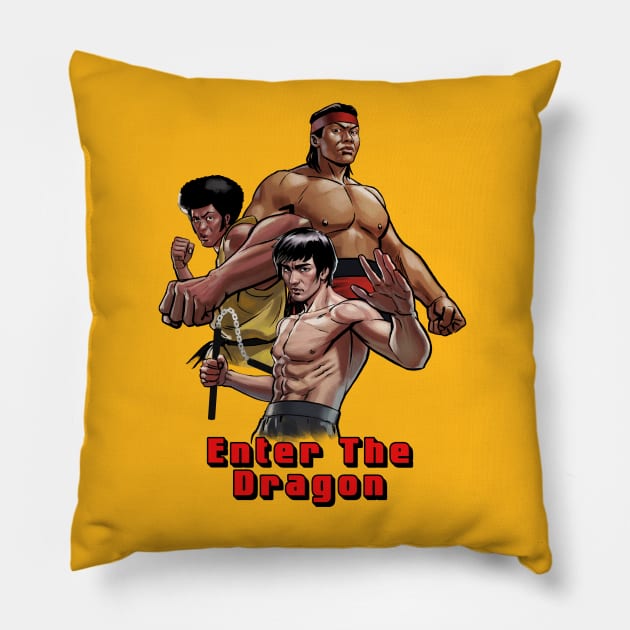 Enter The Dragon Pillow by ohshirtdotnet