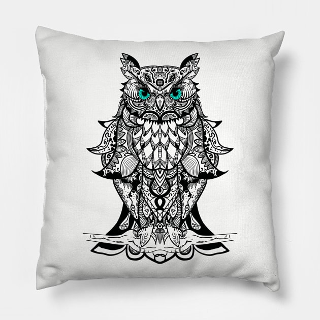 Best T-shirt is great for owl fans, Black Mandala Owl art T-shirt T-Shirt T-Shirt Pillow by g14u