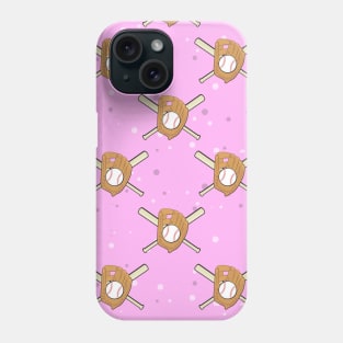 Baseball Symbols - Seamless Pattern on Pink Background Phone Case