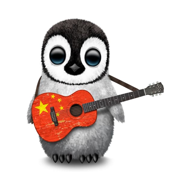 Baby Penguin Playing Chinese Flag Guitar by jeffbartels