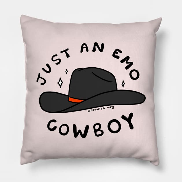 Just An Emo Cowboy Pillow by Doodle by Meg