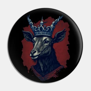 Goat King With Crown Pin