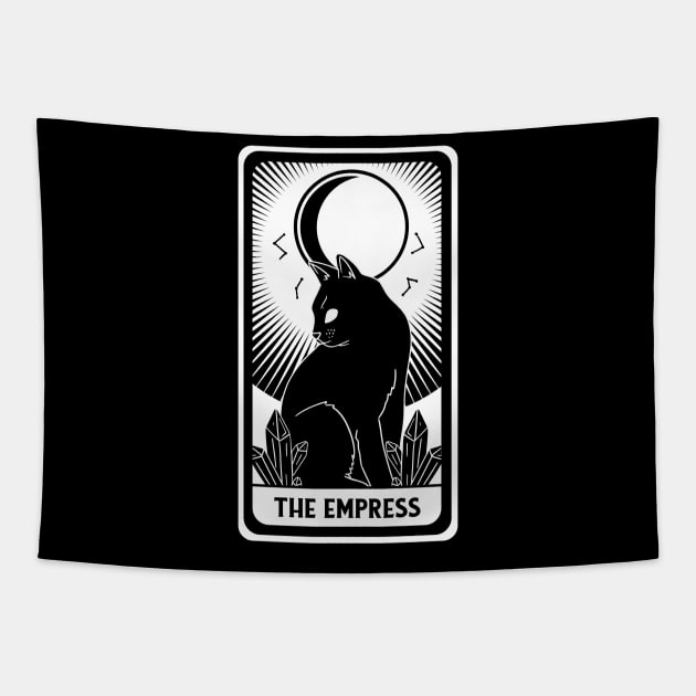 The Empress Tarot Card Black Cat Crescent Occult Gothic Tapestry by Kribis