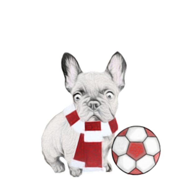 Football Supporting French Bulldog by NikkiBear67