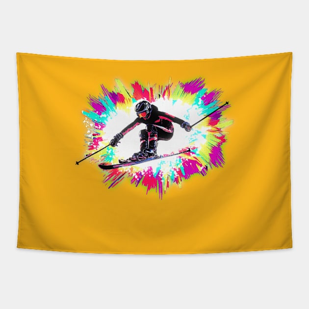 Ski Color Explosion Tapestry by TheWanderingFools