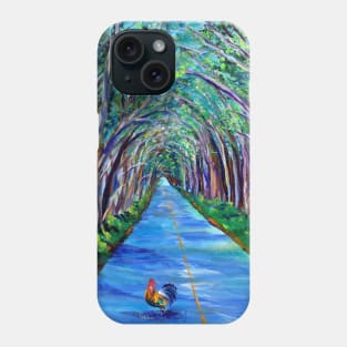 Kauai Tree Tunnel with Rooster Phone Case