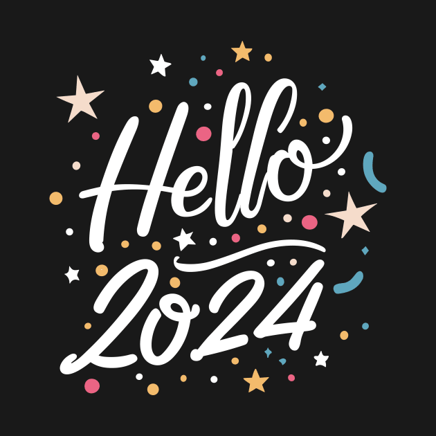 New Year Eve Party Happy New Year 2024 Hello 2024 by larfly
