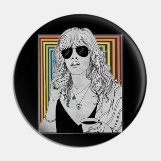 Stevie Nicks - retro Vintage Styled rainbow Pin