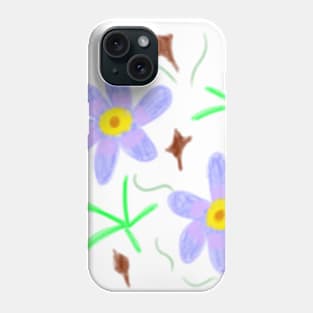 Purple pink orange floral art Phone Case