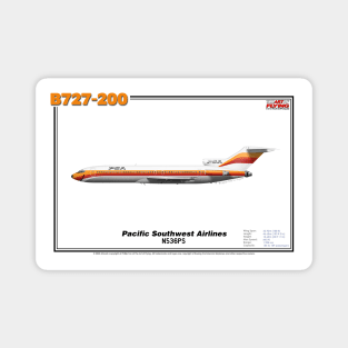 Boeing B727-200 - Pacific Southwest Airlines (Art Print) Magnet