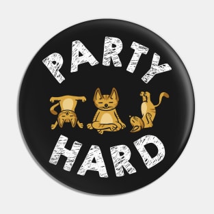 Party Hard Cats Yoga Pin