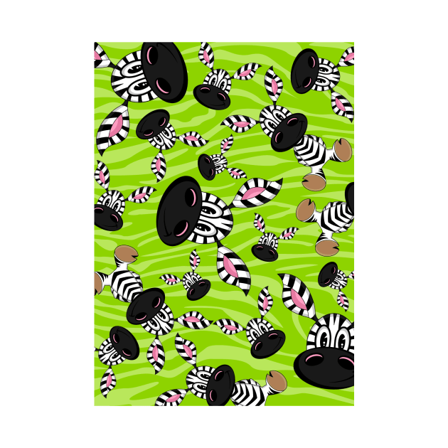 Cute Cartoon Zebra Pattern by markmurphycreative