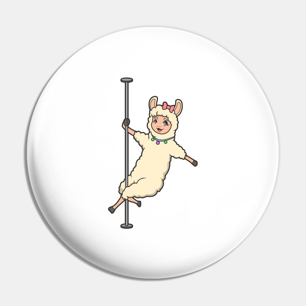 Llama on pole dance pole - Pole Fitness Pin by Modern Medieval Design