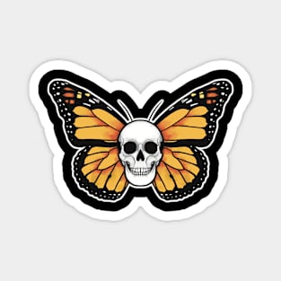 Skull Monarch Butterfly Magnet