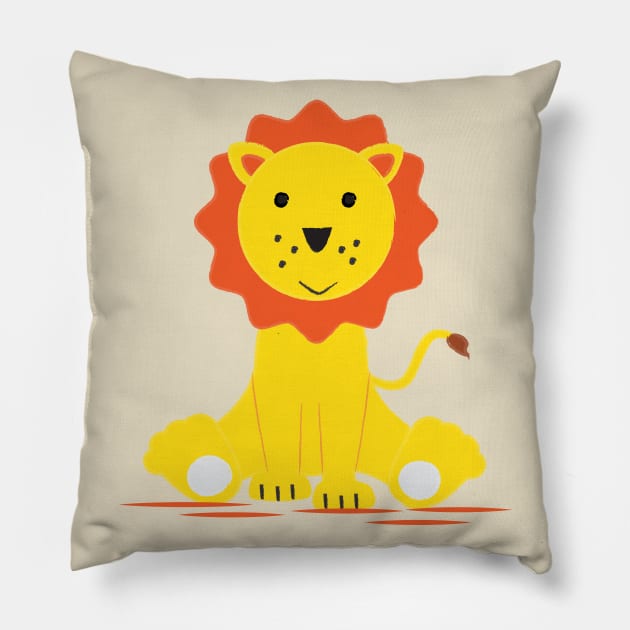 Cute lion Pillow by grafart