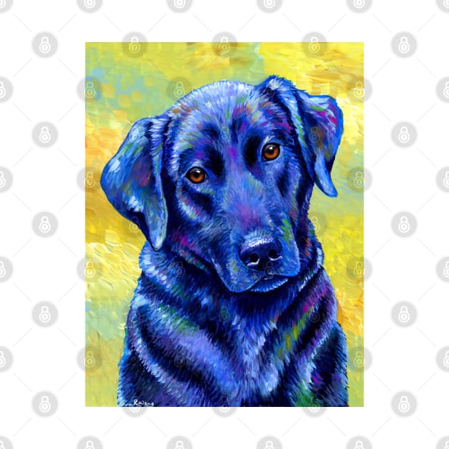 Loyal Companion Colorful Black Labrador Retriever Dog by rebeccawangart