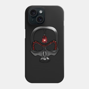 Vintage Hip-hop Punk Gothic Red Gemstone Rock Skull Phone Case