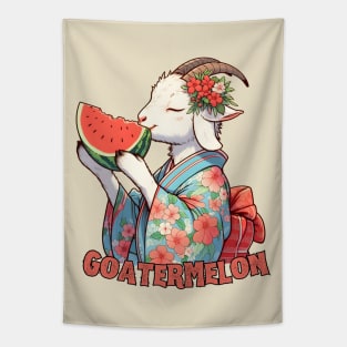 Watermelon goat Tapestry