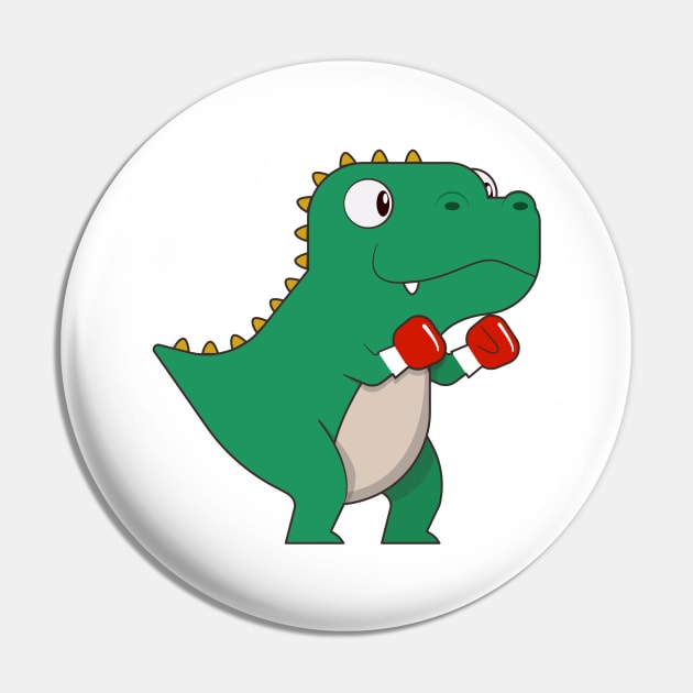 Dinosaur at Boxing with Boxing gloves Pin by Markus Schnabel