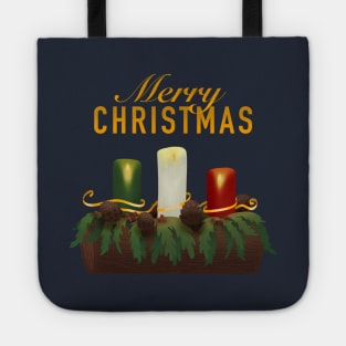 Merry Christmas xmas candles Tote