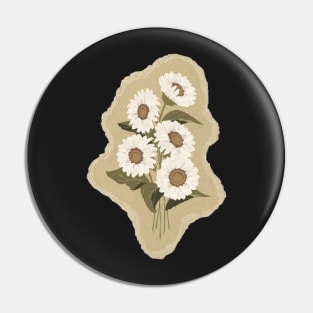 vintage flower sticker Pin