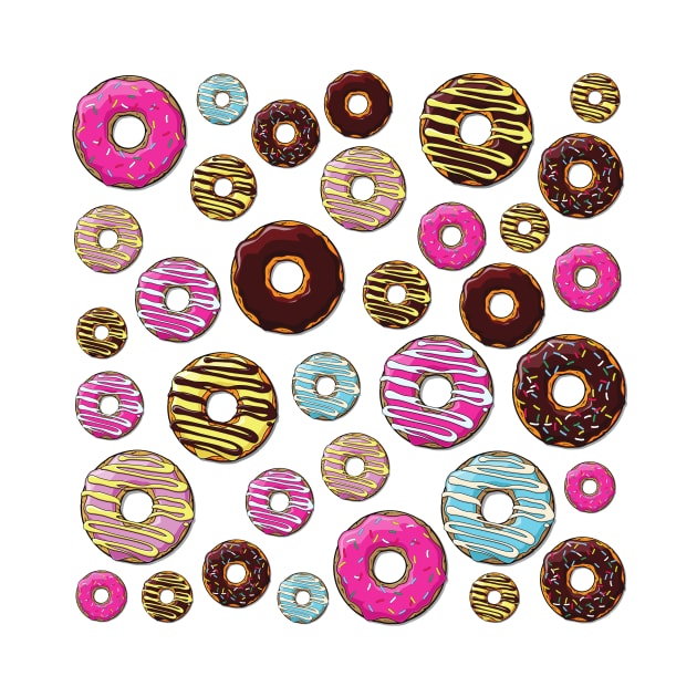 Pattern Of Donuts, Colorful Donuts, Sprinkles by Jelena Dunčević