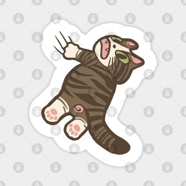 Pocket Cat Tabby Magnet by Digital Threads