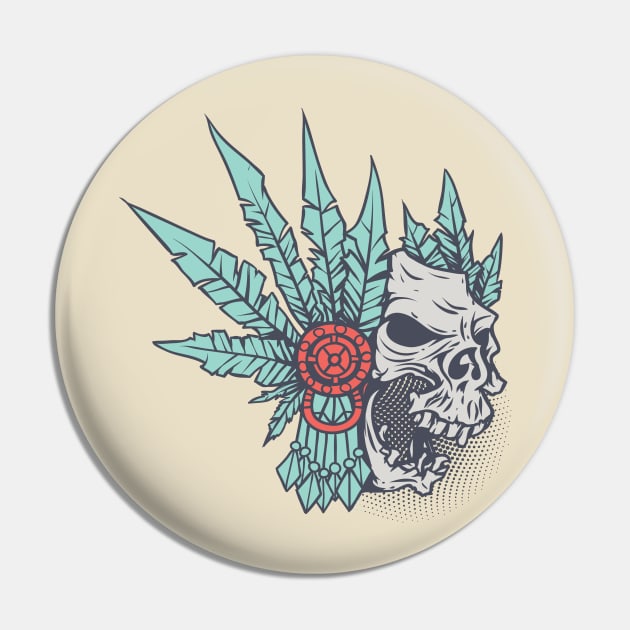 Zombie Outbreak Aztec Skull Warrior Pin by XOZ